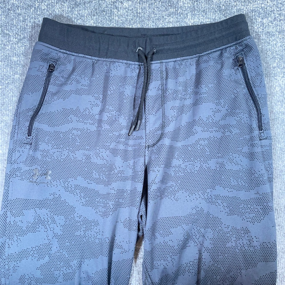Under Armour Sweatpants Mens L Gray Black Camo Joggers Performance Train #AB456